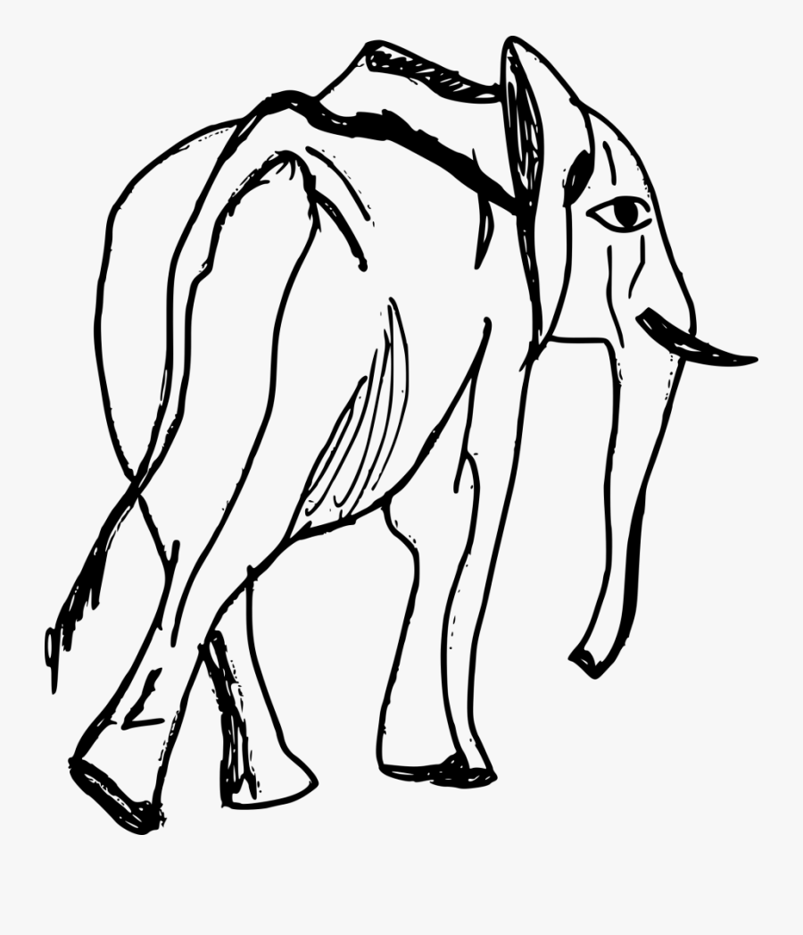 Elephant Drawing Png - Working Animal, Transparent Clipart
