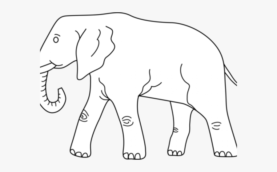 Elephant Clipart Black And White - Indian Elephant, Transparent Clipart