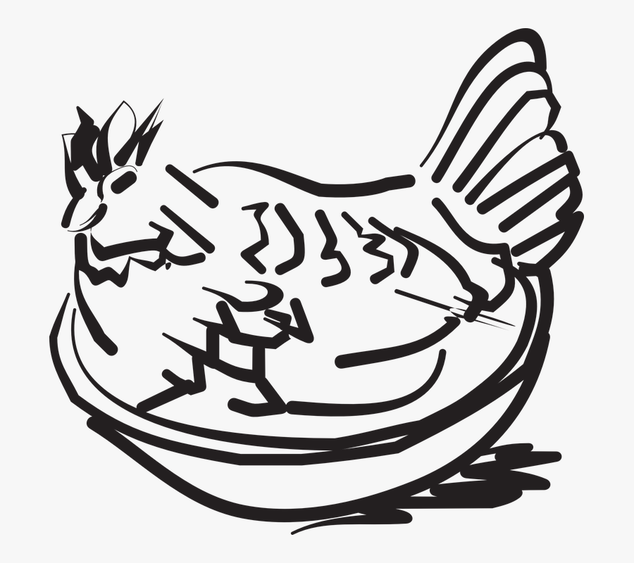 Chicken, Hen, Farm, Animal, Livestock, Poultry, Sitting - Chicken In A Bowl, Transparent Clipart