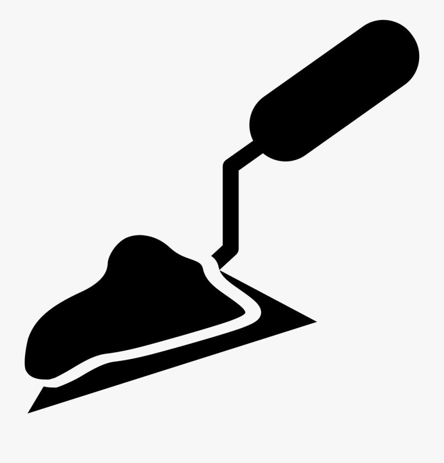Triangular Shovel With Liquid Concrete - Building Materials Icon Png, Transparent Clipart