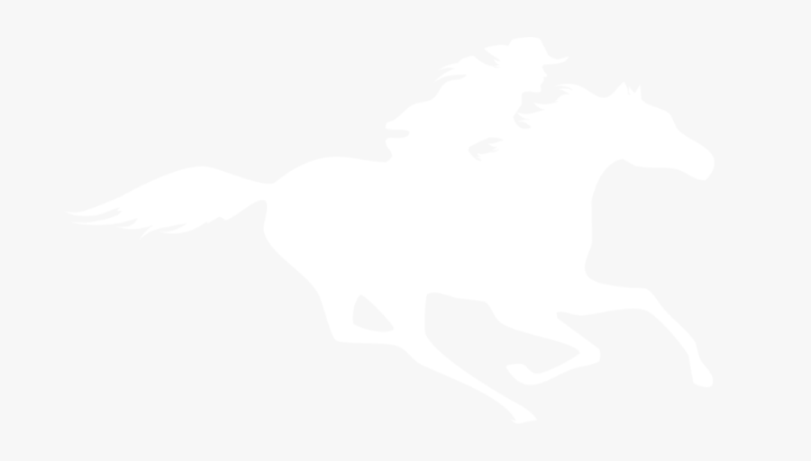 Foster Friess - Cowboy And Horse Silhouette White, Transparent Clipart