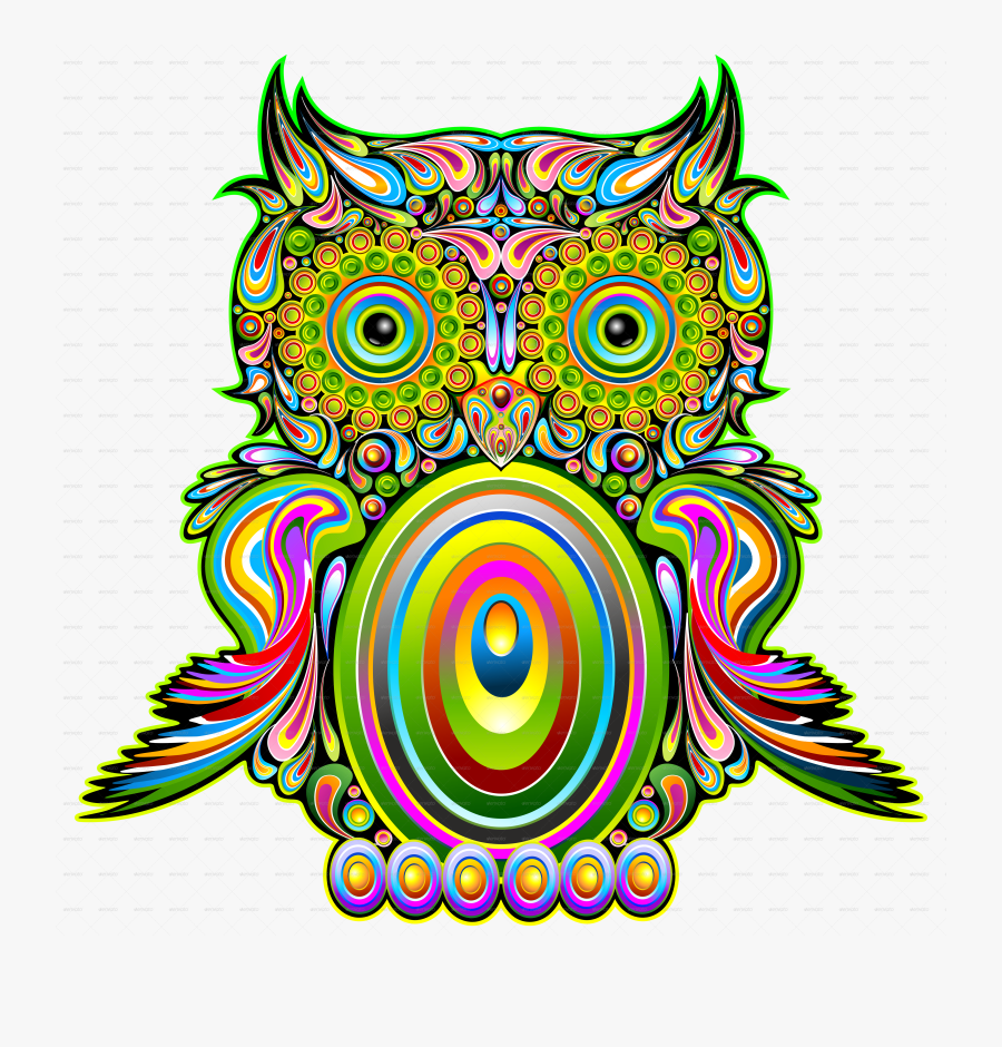 Clipart Free Owl Pop Art By Bluedarkat Graphicriver - Psychedelic Art Pop Png, Transparent Clipart