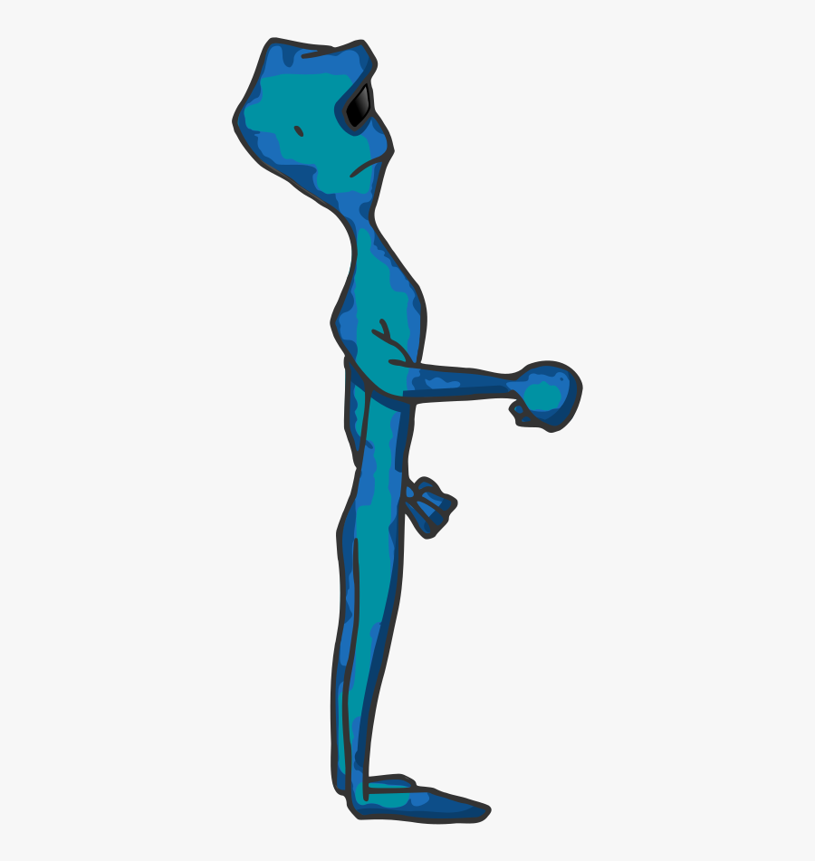 Alien Looking Up, Transparent Clipart