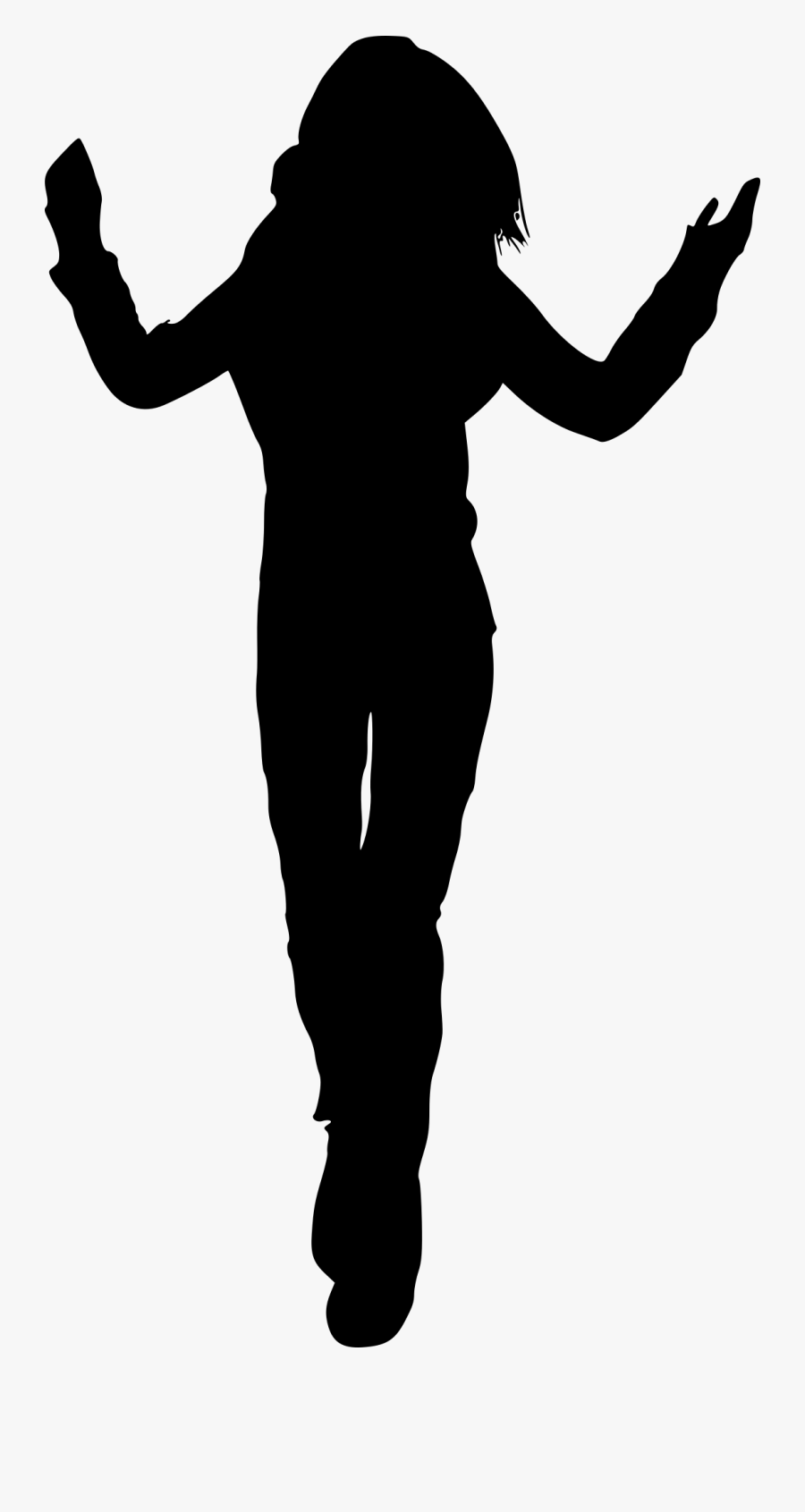 Hip Hop Female Dance Silhouette, Transparent Clipart