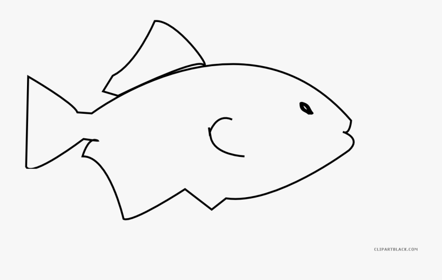 Clip Art Black And White Fish Outline - Easy Small Fish Black And White, Transparent Clipart