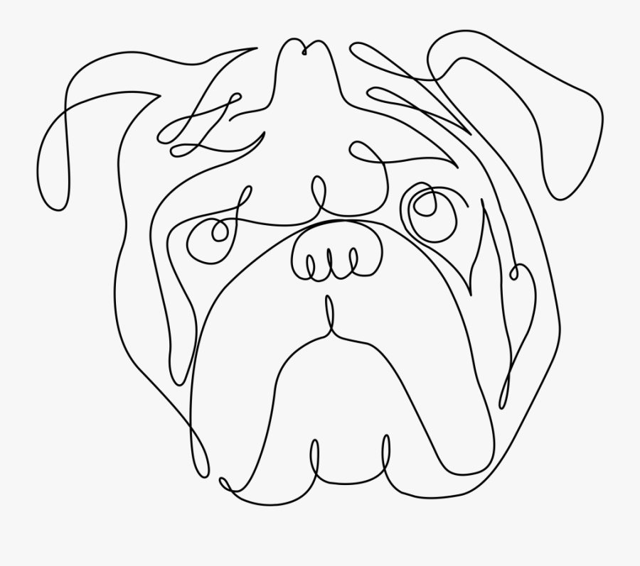 Line Drawing At Getdrawings - Single Line Art Bulldog, Transparent Clipart