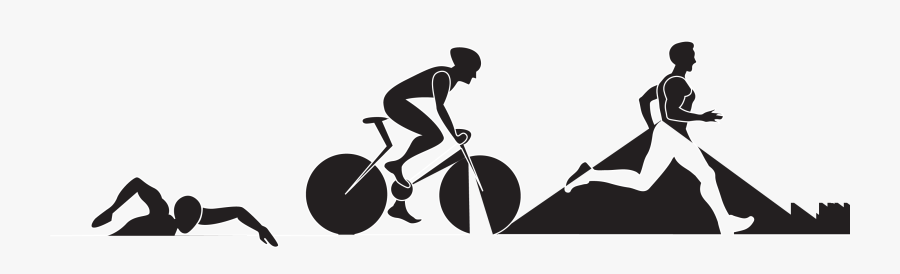 Transparent Swimming Silhouette Png - Cycling Running And Swimming, Transparent Clipart
