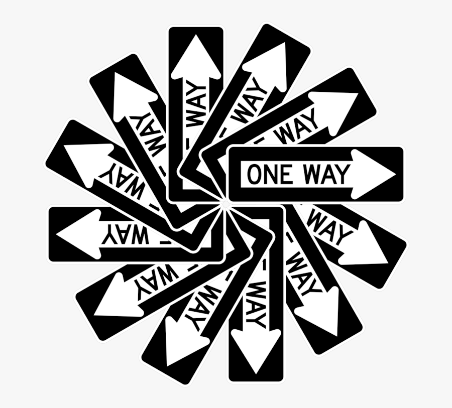 Blackandwhite,graphic Design,logo - One Way Sign, Transparent Clipart