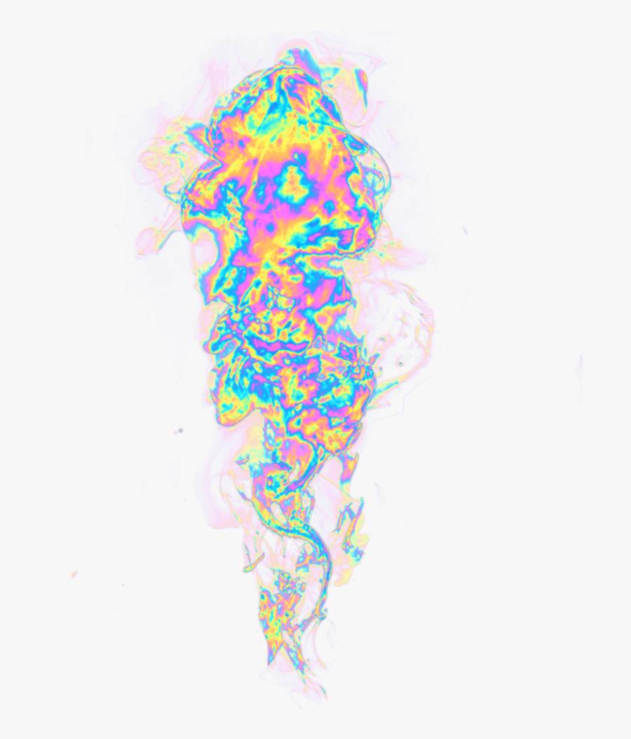 #smoke #steam #holo #holographic #colorful #rainbow - Rainbow Smoke Png, Transparent Clipart