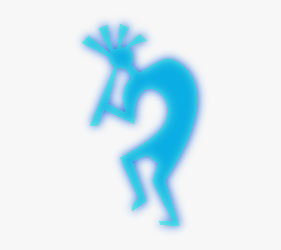 Kokopelli, Hopi, Southwestern, Blue, Music, Hunchback - Hopi Art, Transparent Clipart