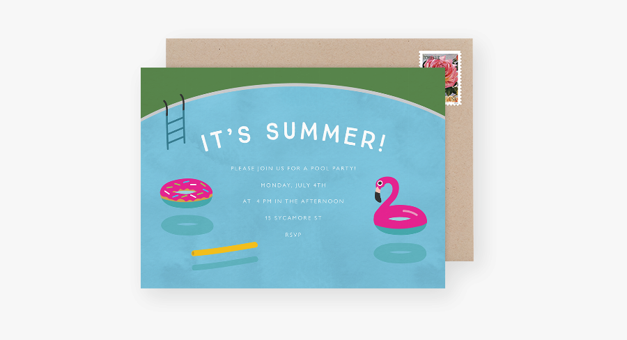 Clip Art Pool Floats Summer Invite - Swan, Transparent Clipart