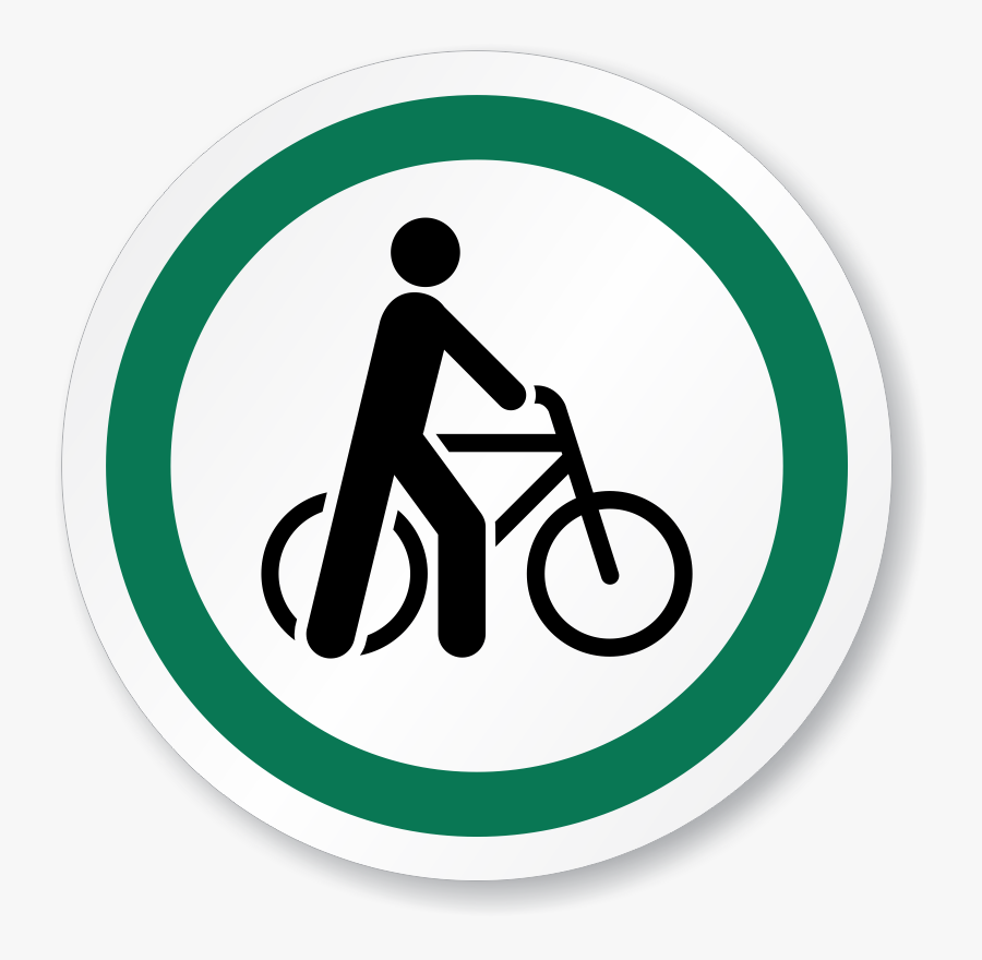 Bicycle Symbol Iso Circle Sign - Walk Your Bike, Transparent Clipart