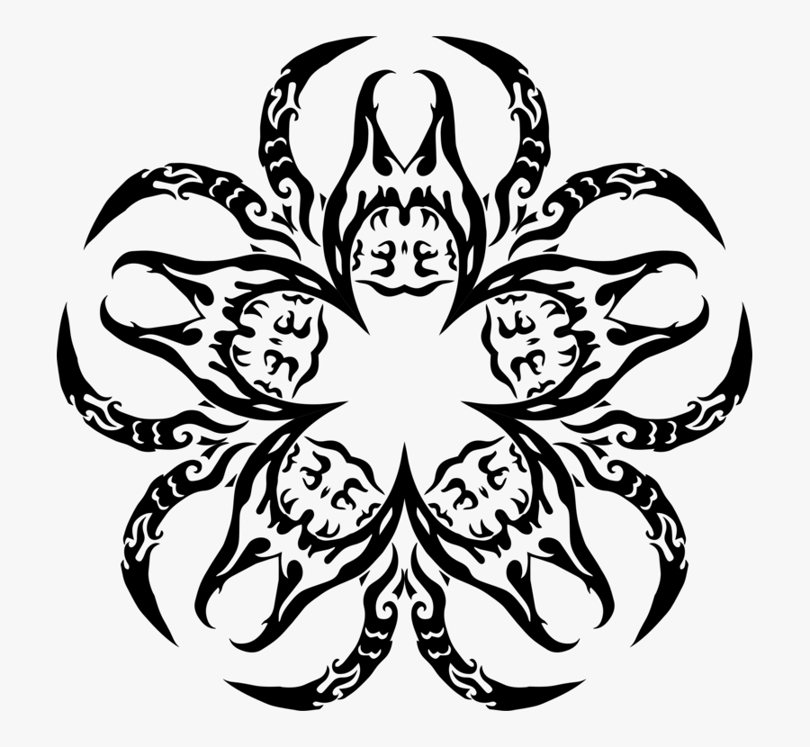 Transparent Tribal Clipart Black And White - Illustration, Transparent Clipart