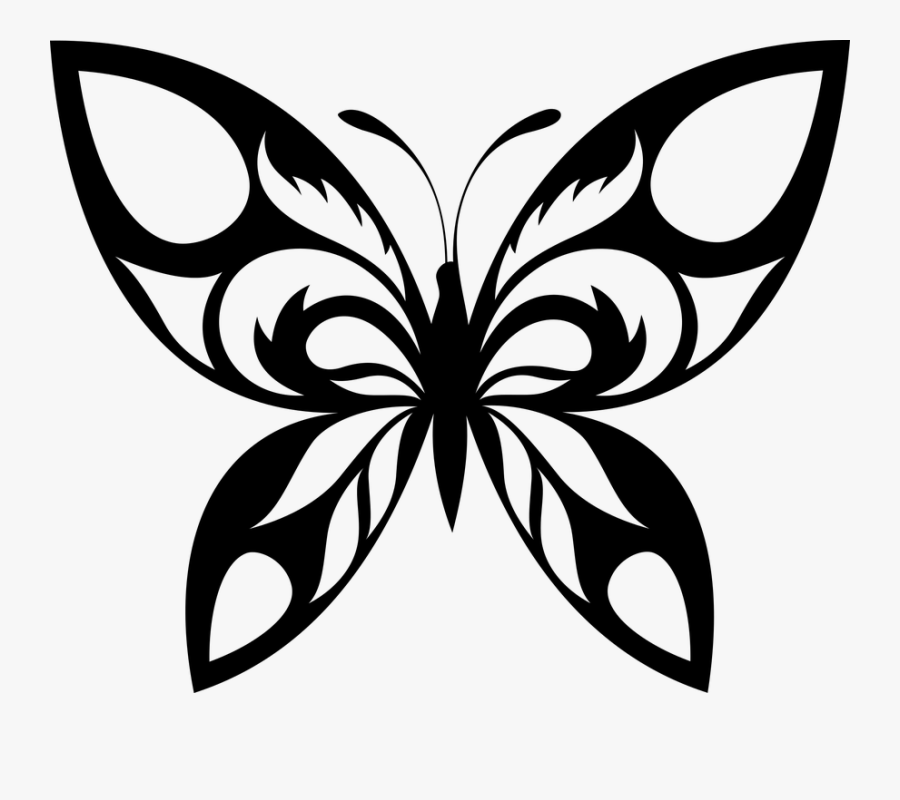 Tribal Butterfly Decal Sticker - Silhouettes Of Butterfly, Transparent Clipart