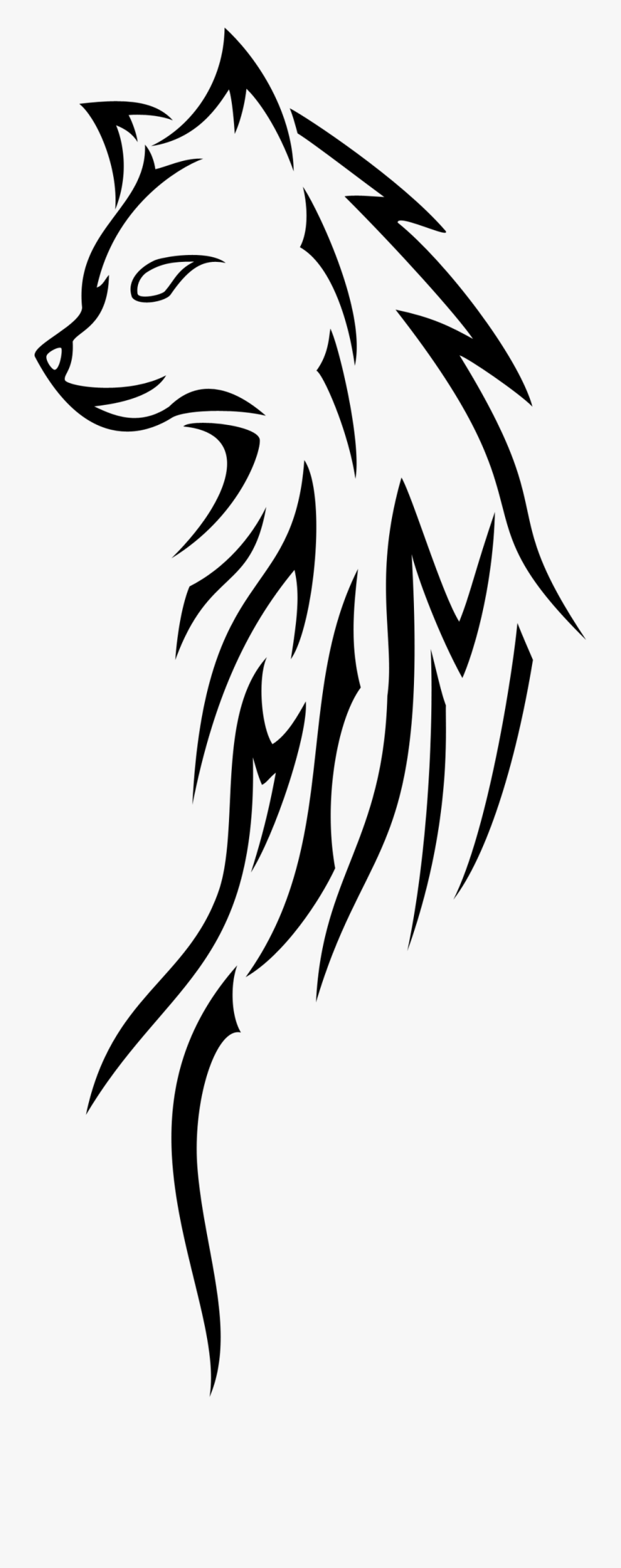 Dog Drawing Tribe Clip Art - Tribal Wolf Transparent Background, Transparent Clipart