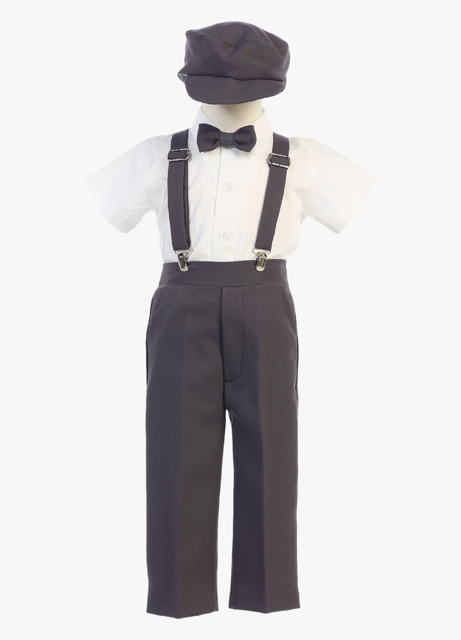 Transparent Suspenders Png - Gray Boy Ring Bearer Outfit, Transparent Clipart