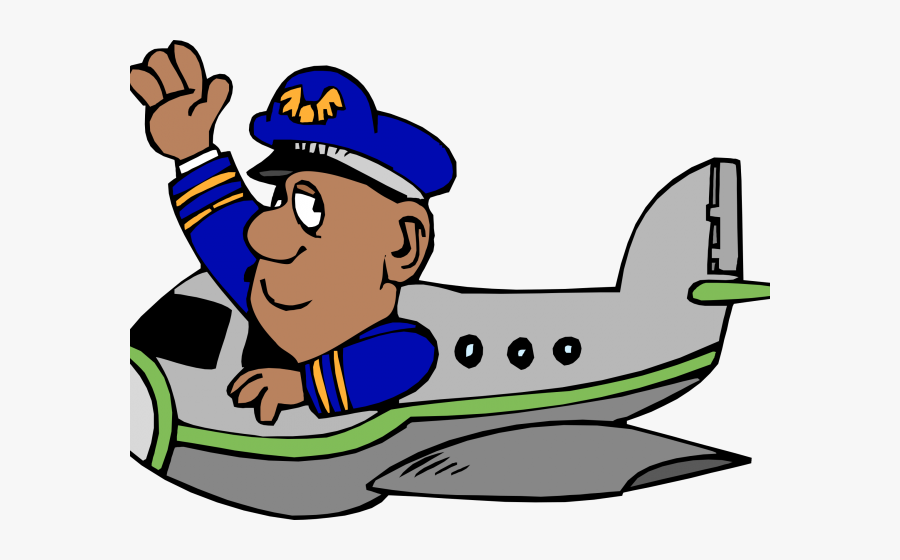 Cartoon Airplane With Pilot, Transparent Clipart