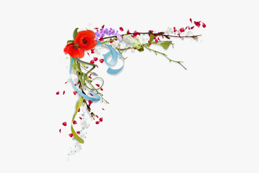 Corner Floral Frame Png, Transparent Clipart