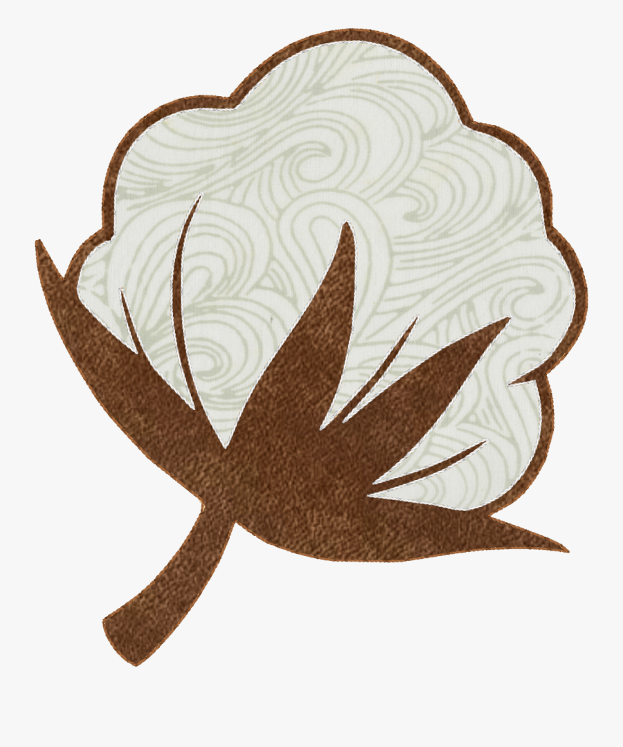 Cotton Boll Simple Applique - Cotton Clipart Black And White, Transparent Clipart