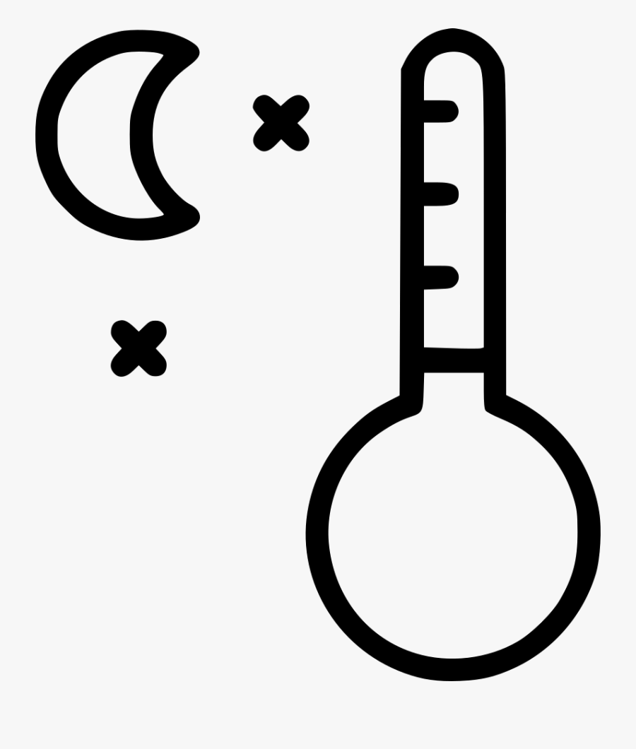 Cold Night Moon Svg Png Icon Free - White Thermometer Clipart Png, Transparent Clipart