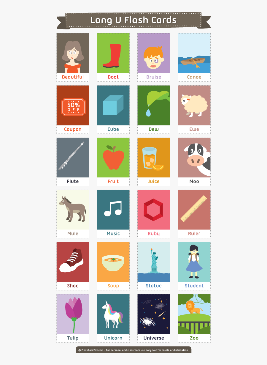 Chips Clipart Printable - Long U Sound Flashcards, Transparent Clipart