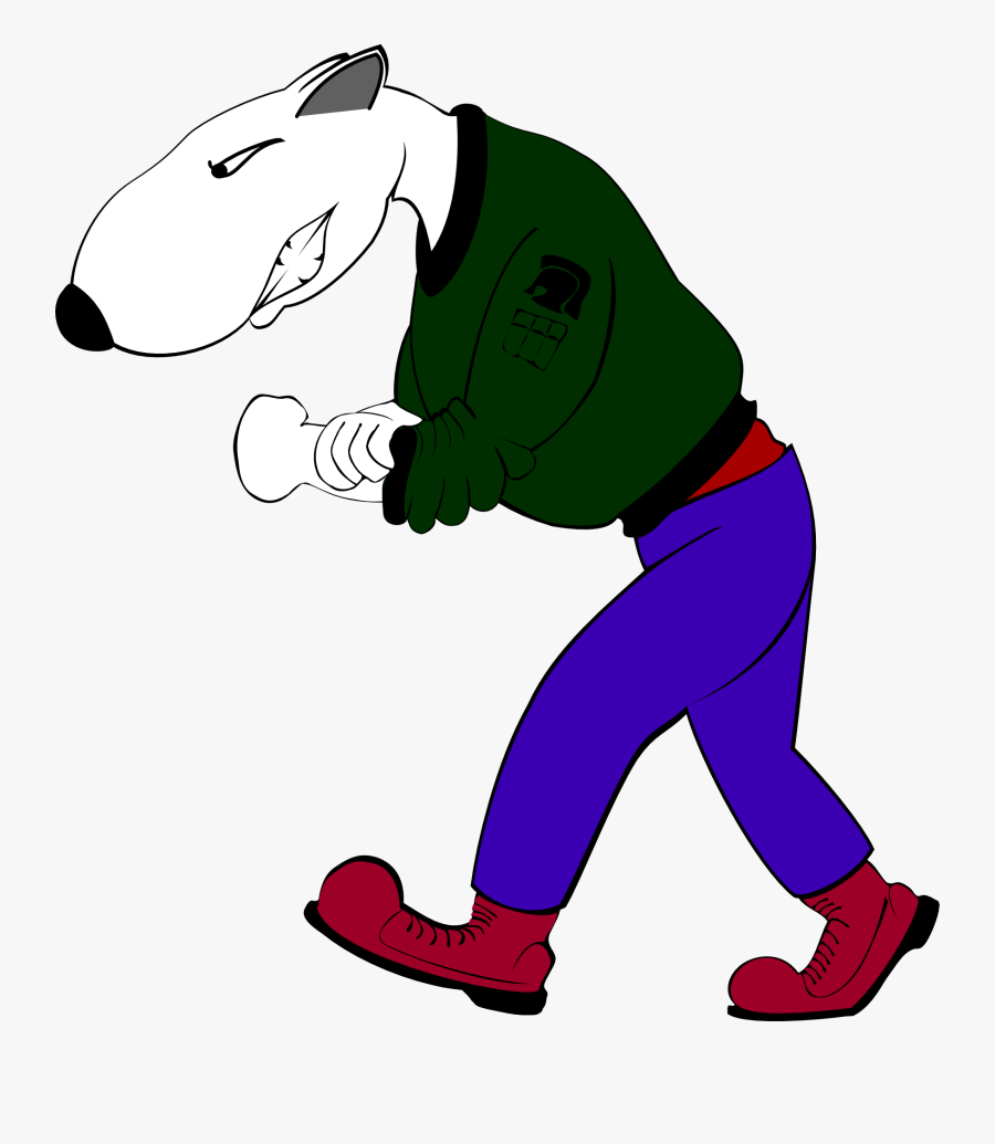 Bulli As Skinhead Cartooned - Skinhead Bull Terrier, Transparent Clipart