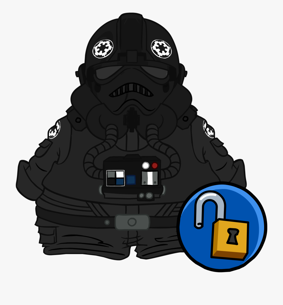 Club Penguin Star Wars Clipart , Png Download - Cartoon Tie Fighter Pilot, Transparent Clipart