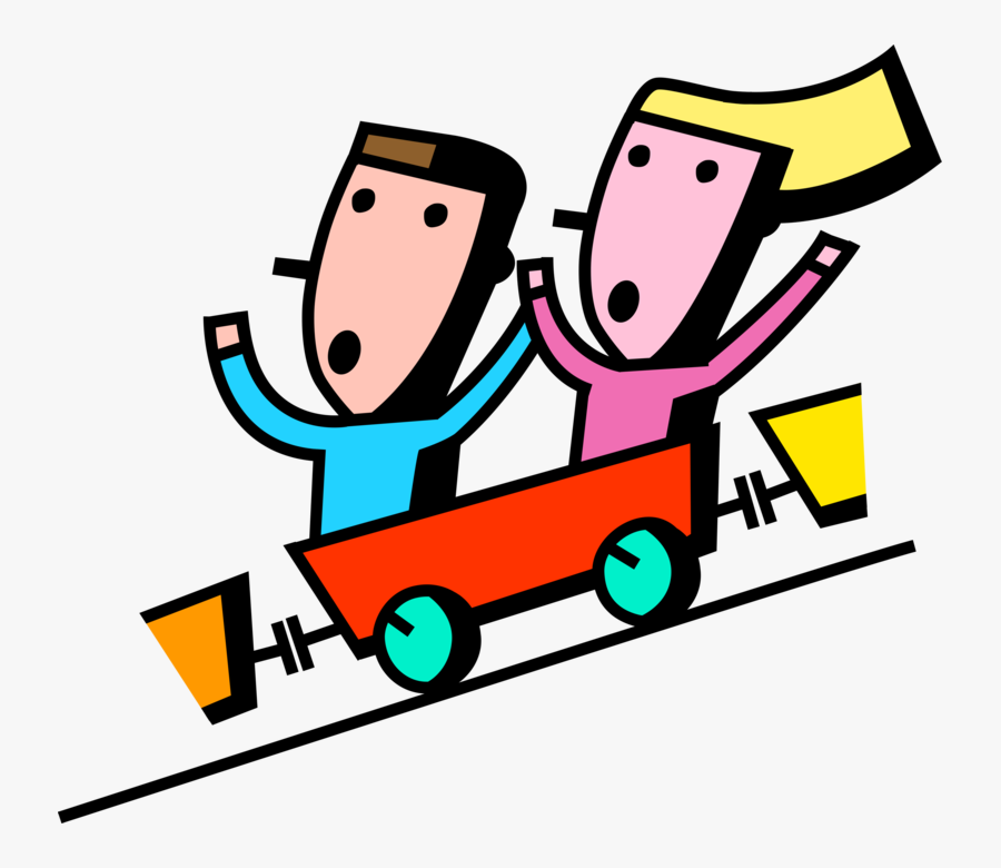 Royalty Free Stock Roller Coaster Ride At Amusement - Rollercoaster Riders Clip, Transparent Clipart