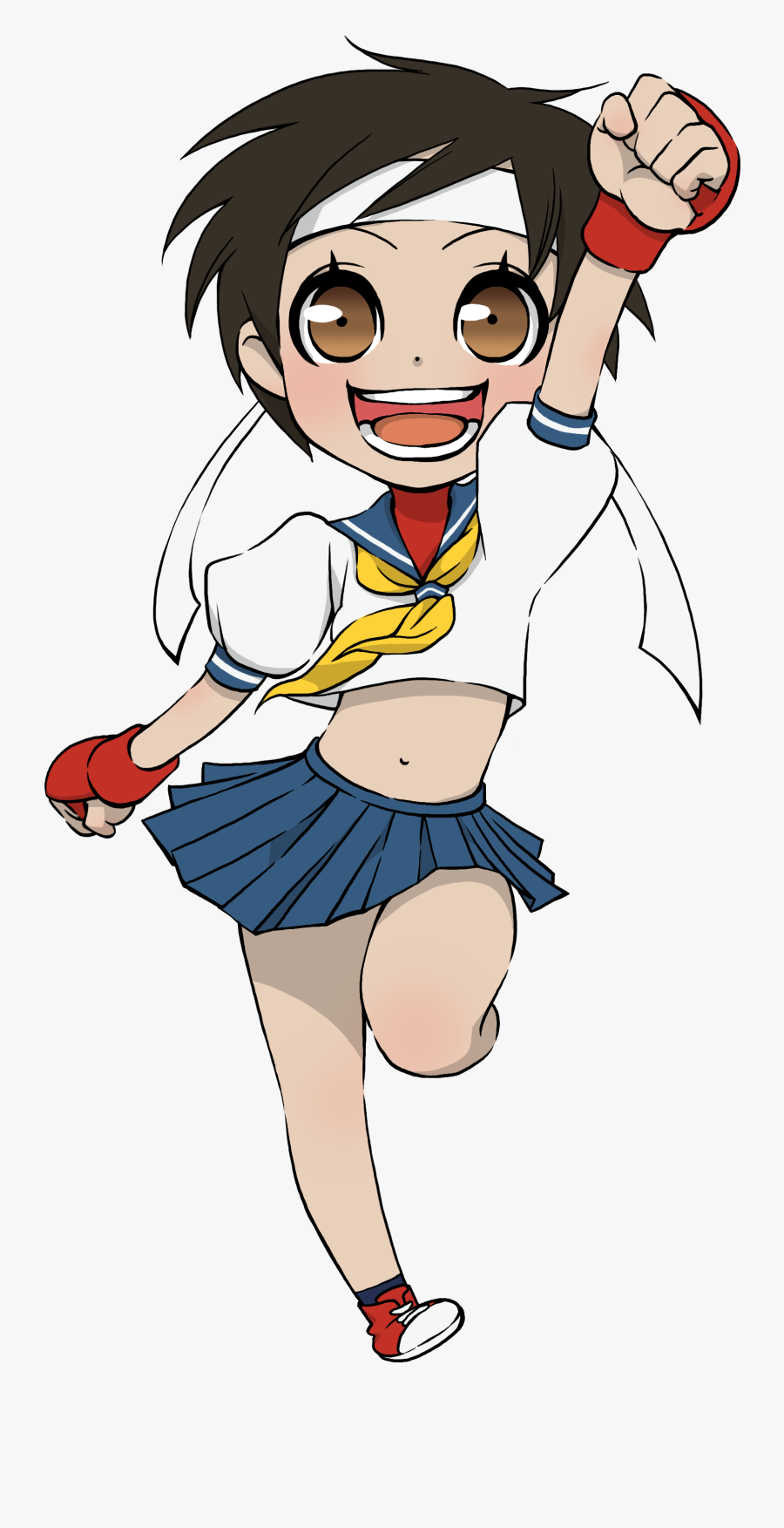 Street Fighter Clipart Sakura - Sakura Street Fighter Chibi, Transparent Clipart