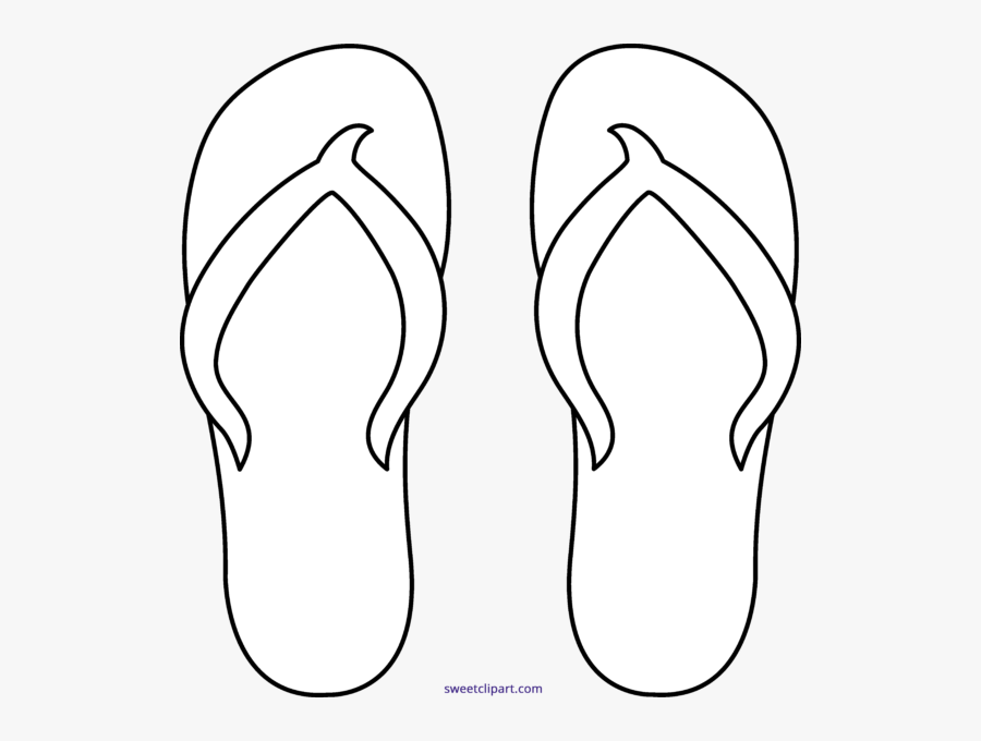Sweet Clip Art - Flip Flop For Coloring, Transparent Clipart