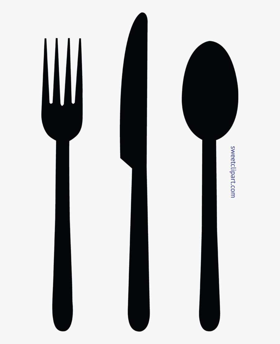 Kitchen Designs Fork Knife Spoon Black Clip Art And - Spoon And Fork Clipart, Transparent Clipart