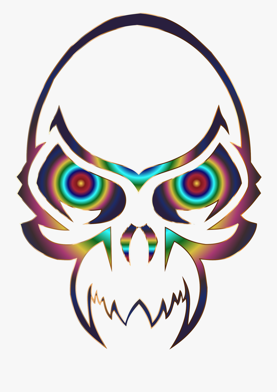 Clipart Skeleton Cranium - Tattoo Simple Tribal Skull, Transparent Clipart