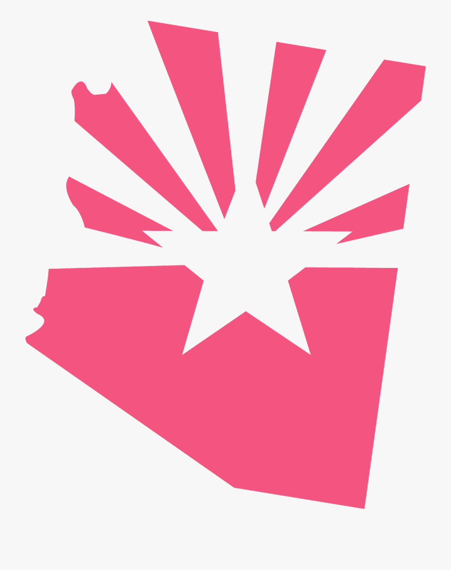 Arizona Outline With Flag, Transparent Clipart