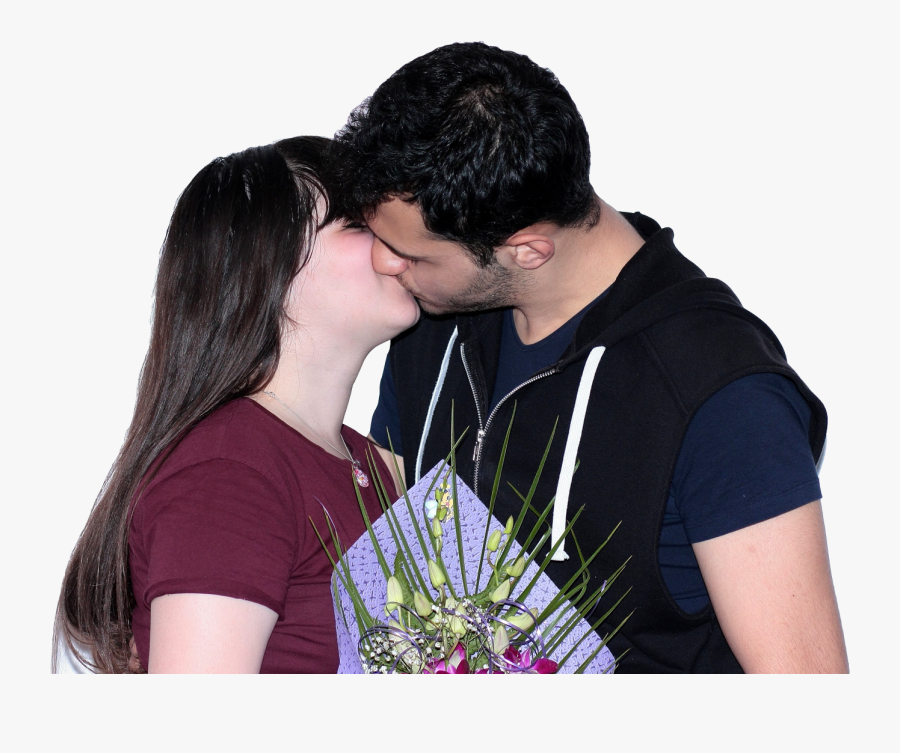 Couple Kissing Png Transparent Image - 13 Feb Happy Kiss Day, Transparent Clipart