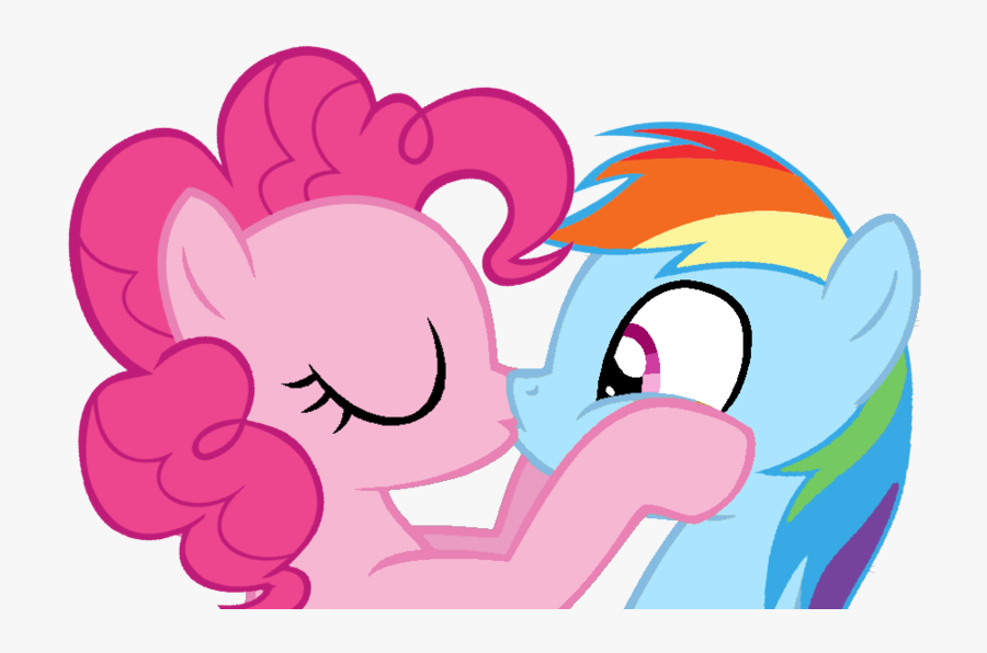 Kiss Clipart Rainbow - Pinkie Pie Y Rainbow Dash Kiss, Transparent Clipart