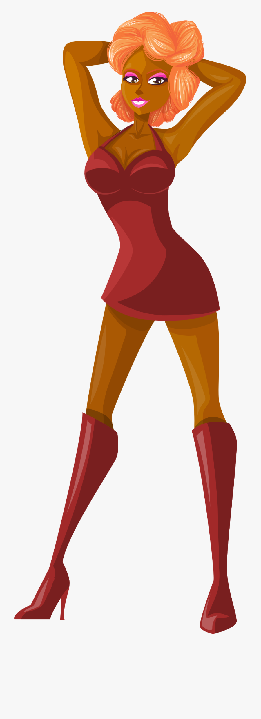 Young Lady 2 - Red Hair, Transparent Clipart