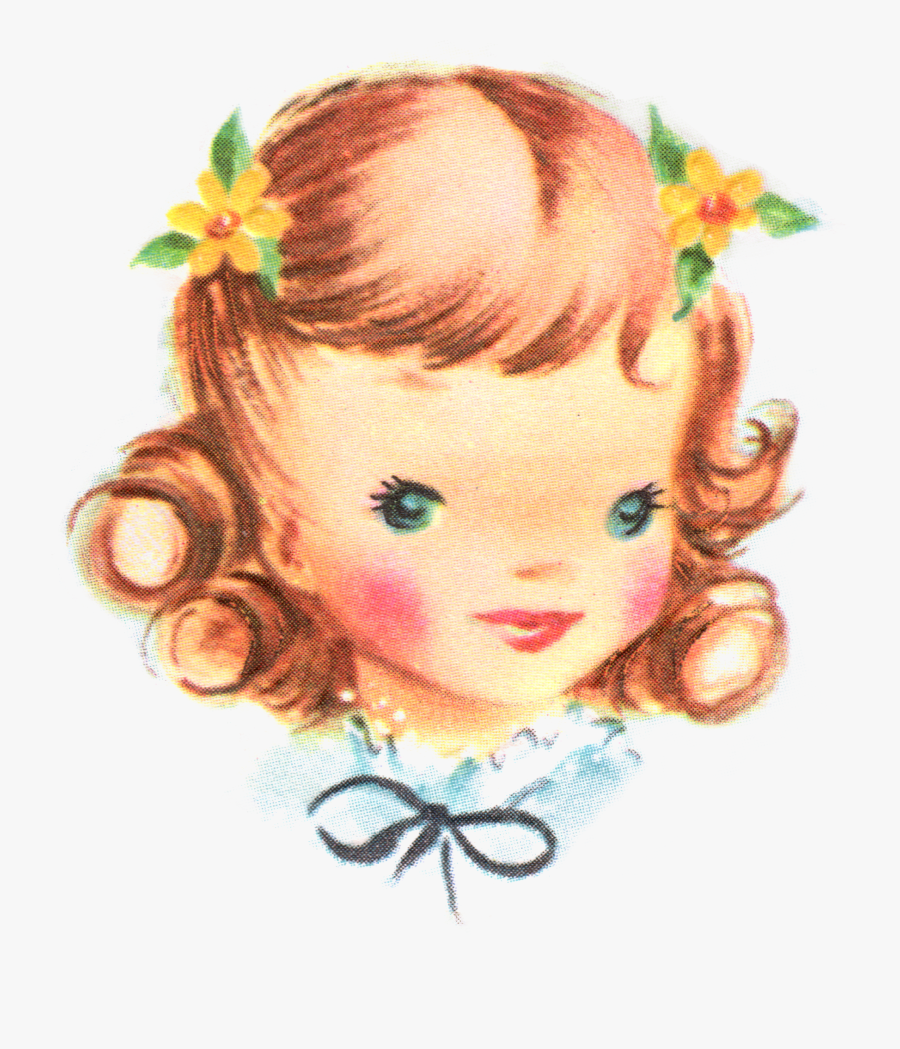 Transparent Redhead Girl Clipart - Vintage, Transparent Clipart