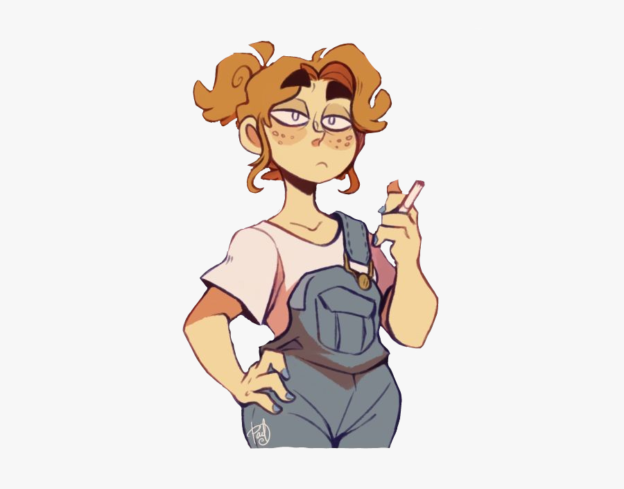 #redhead #freckles #cigarette #smoking #girlsmoking - Cartoon, Transparent Clipart