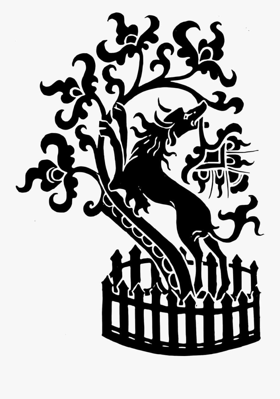 Olive Tree Clipart - Dog Medieval Silhouette, Transparent Clipart