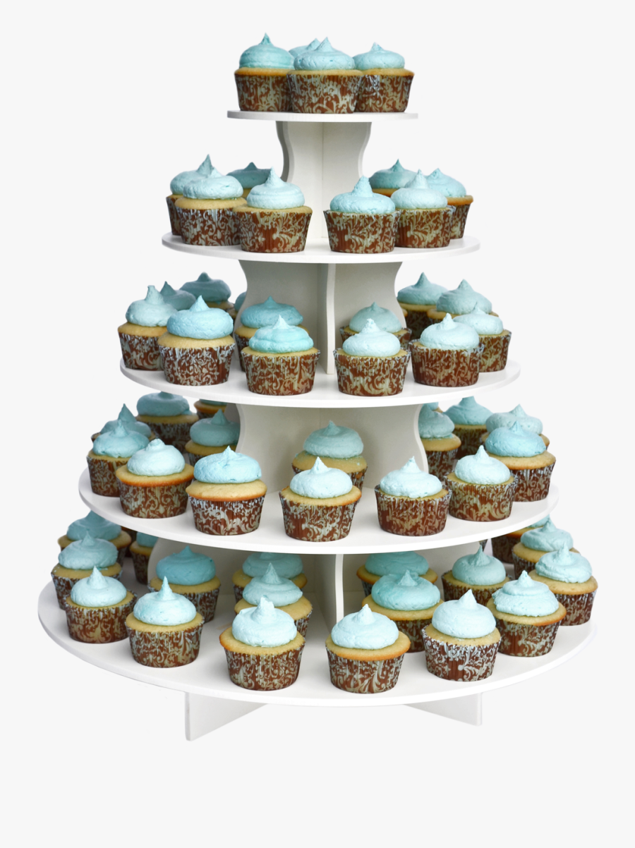 5 Tier White Plastic Cupcake Tower Rental - Cupcakes On A Stand, Transparent Clipart
