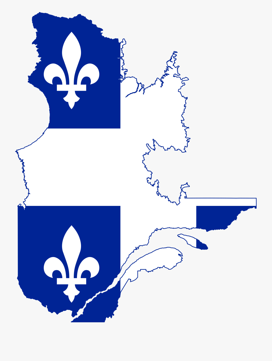 Quebec Flag Map, Transparent Clipart