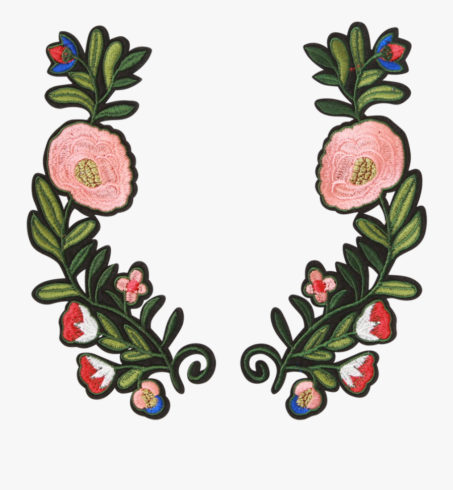 Blomsterranker Clipart - Broderede Mærker Til Tøj, Transparent Clipart