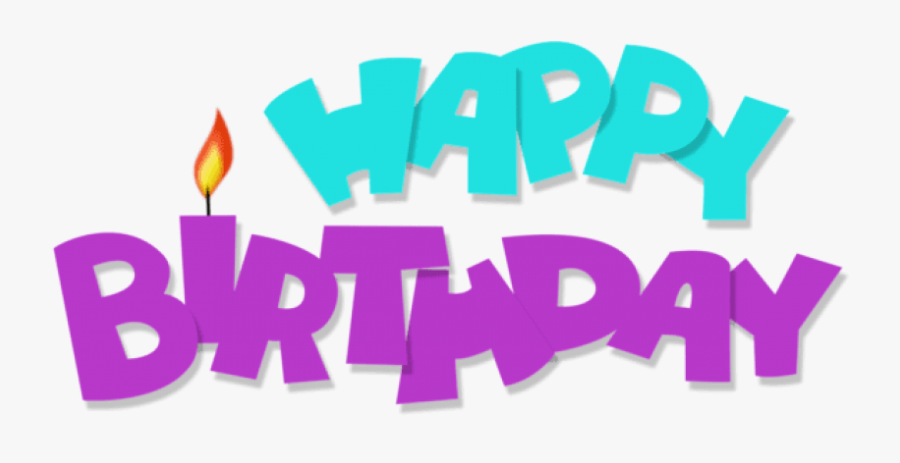 Happy Birthday Teal And Purple, Transparent Clipart