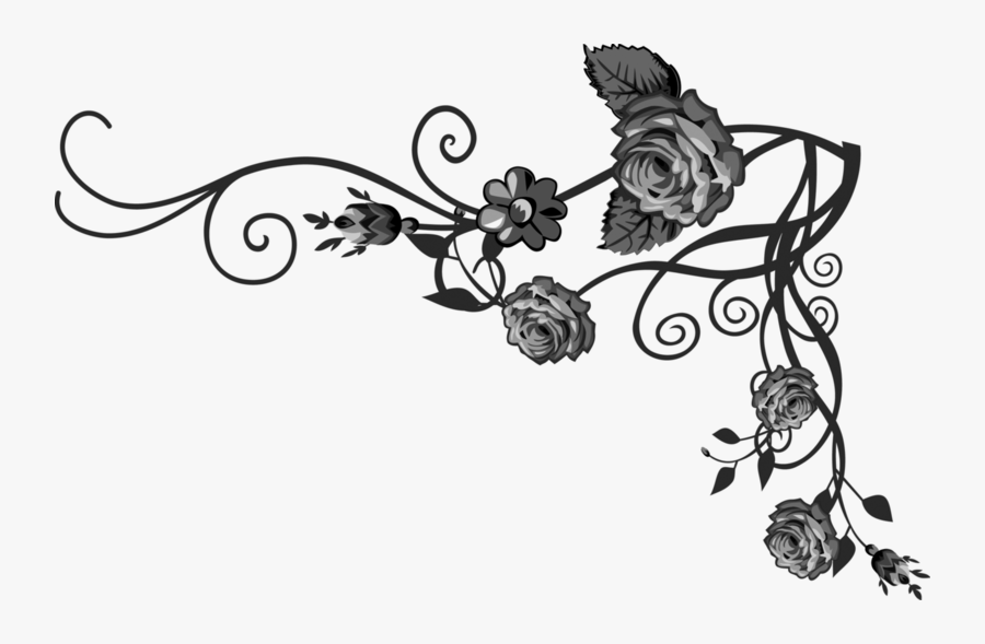 Rose Vine Png - Rose Png Transparent Black And White, Transparent Clipart