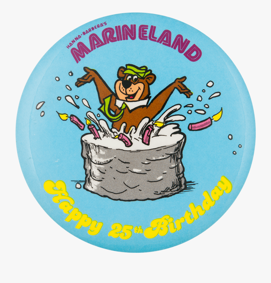 Marineland Happy 25th Birthday Event Button Museum - Birthday Party, Transparent Clipart