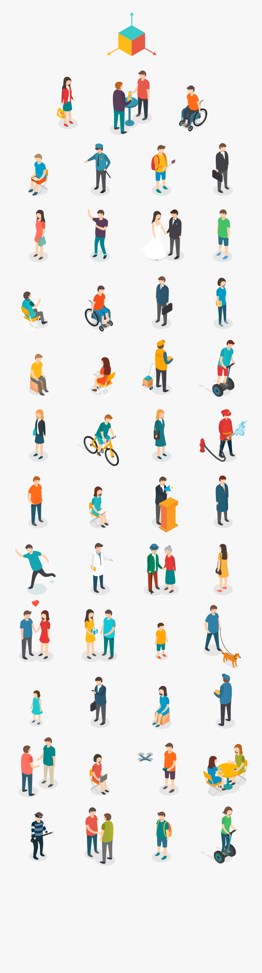 Clipart Pen Isometric Sketch - Axonometric People, Transparent Clipart