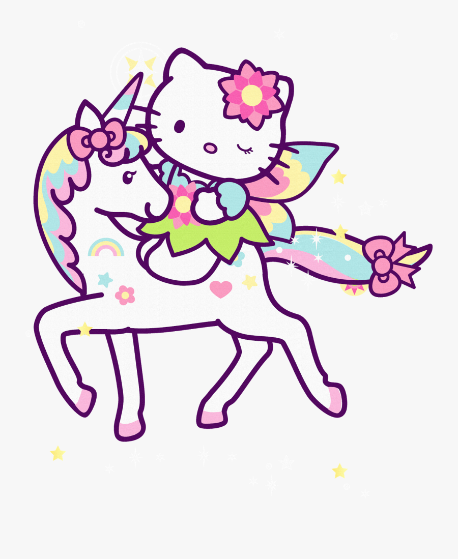 Hello Kitty And Unicorn, Transparent Clipart