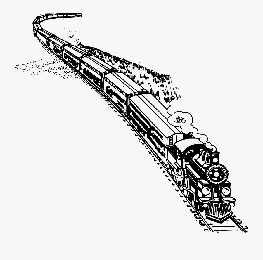 Train Clip Art , Png Download - Clipart Black And White Long Train, Transparent Clipart