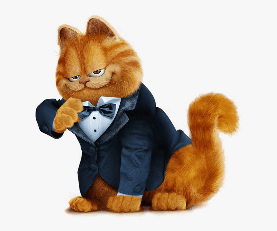 Garfield With Tuxedo Suit - Garfield Cat Wearing Suit, Transparent Clipart