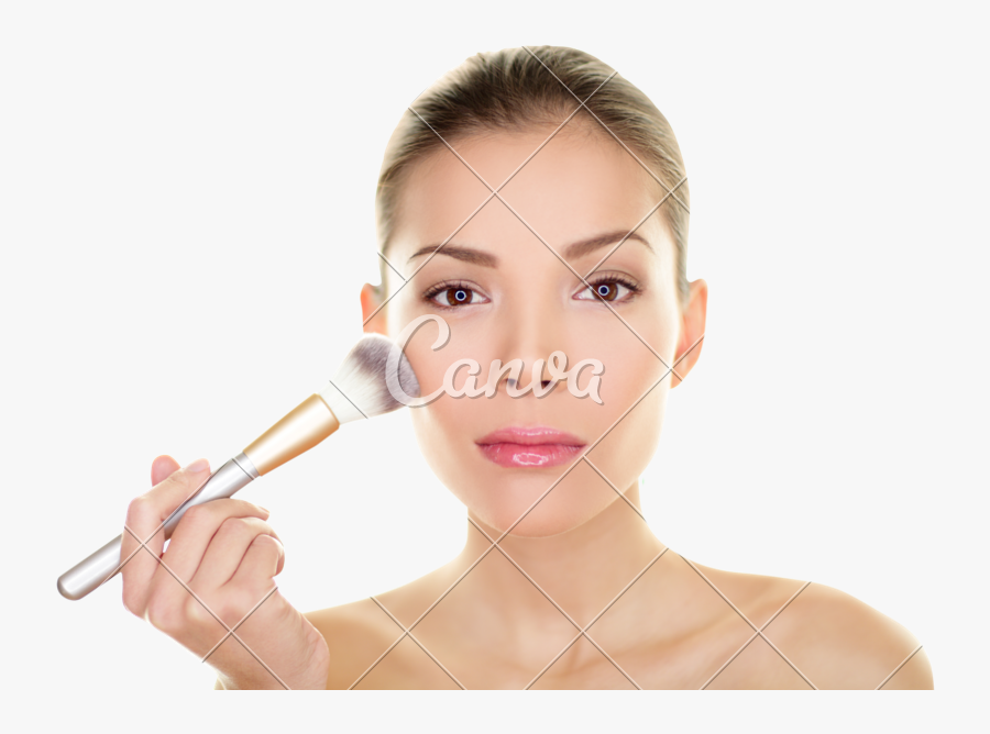 Transparent Put On Makeup Clipart - Brush Makeup Face Girl, Transparent Clipart